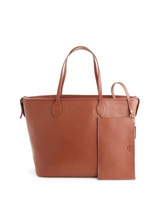 Pebble Grain Leather Wide Tote