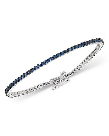 Bloomingdale's - Blue Sapphire Tennis Bracelet in 14K White Gold - 100% Exclusive