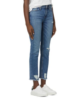 Nico Mid Rise Ankle Straight Jeans in Seaglass