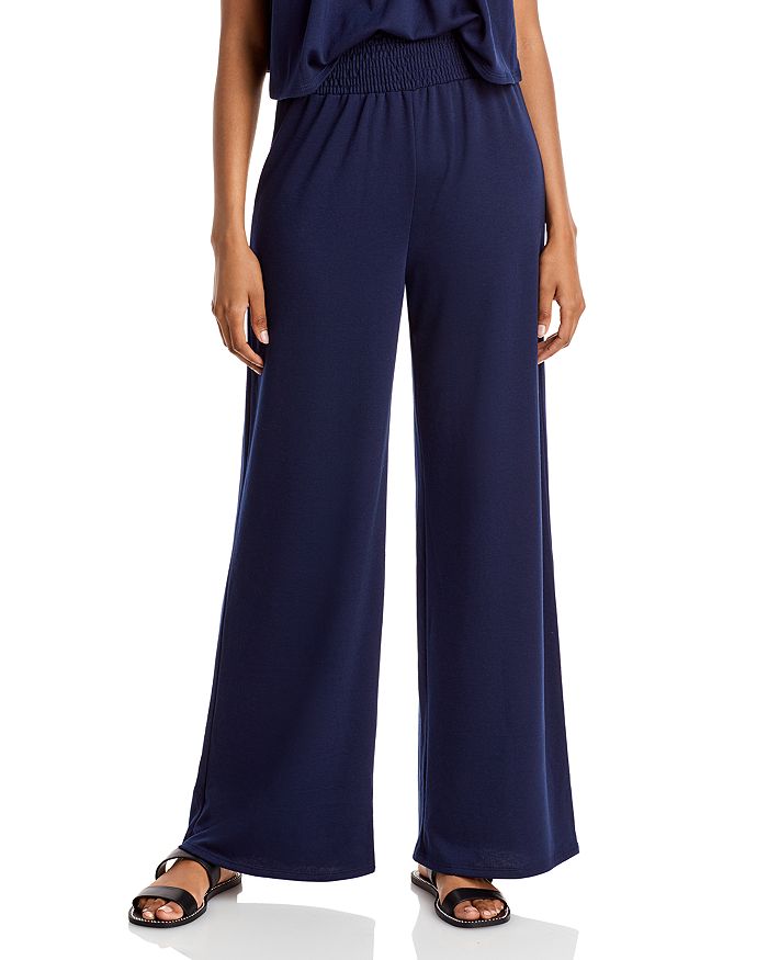 AQUA Wide-Leg French Terry Pants - 100% Exclusive | Bloomingdale's
