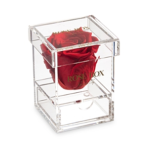 Rose Box Nyc Single Rose Jewelry Box In Red Flame
