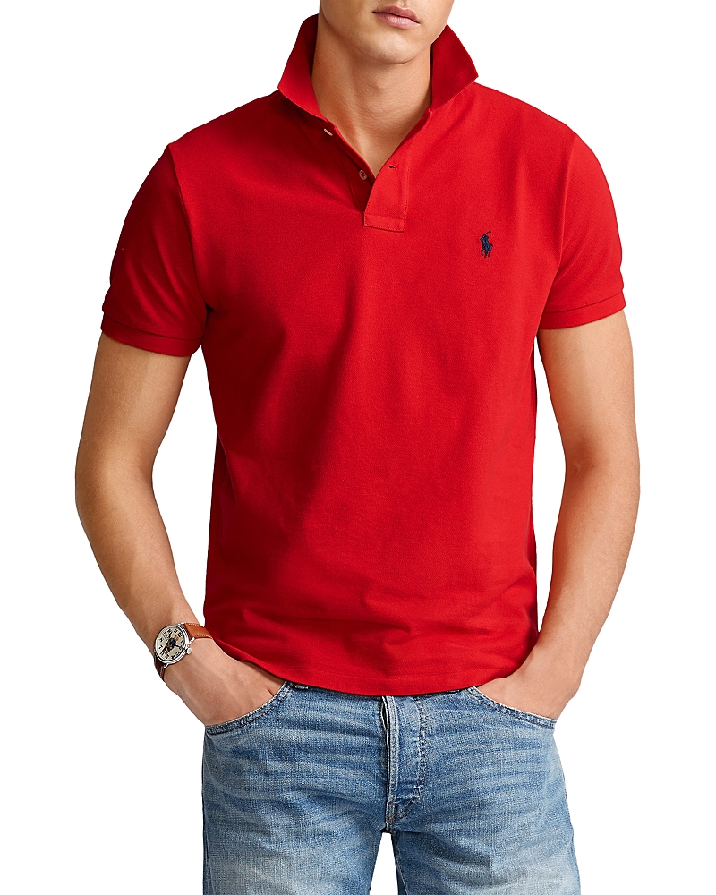 Polo Ralph Lauren Ribbed Collar Short Sleeves In Rl Red