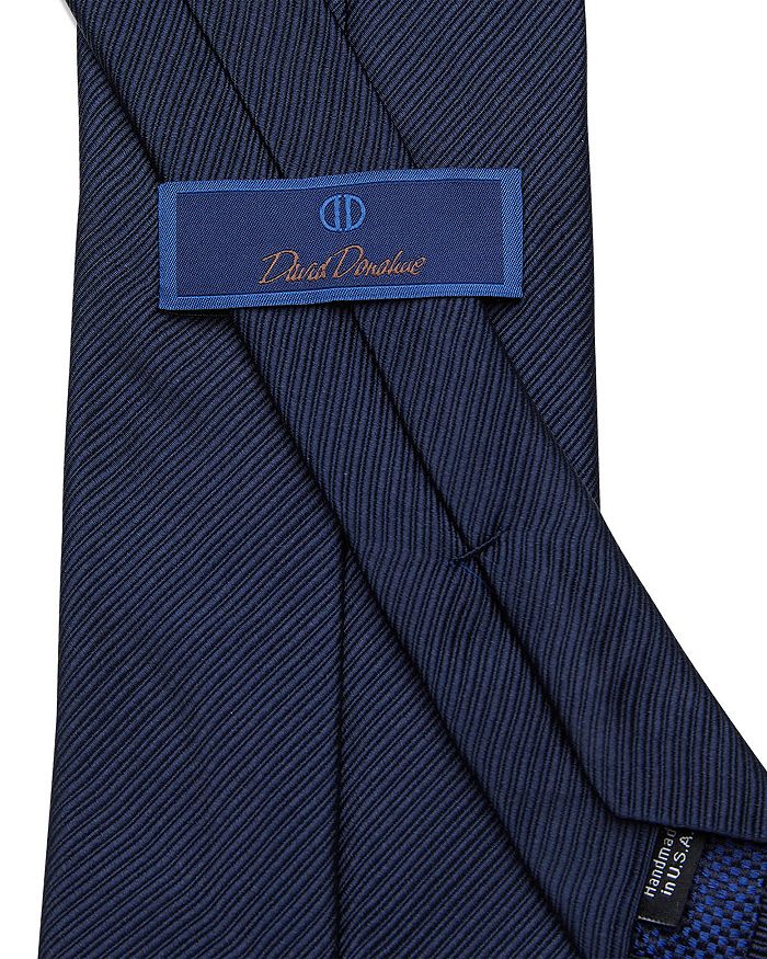 Shop David Donahue Corded Weave Silk Tie In Midnight