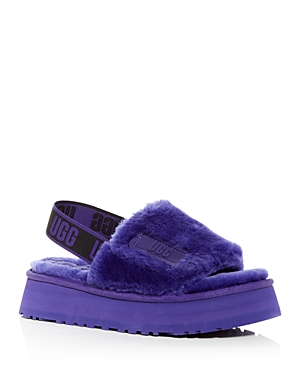 Ugg Women's Disco Shearling Slingback Platform Slippers In Violet Night