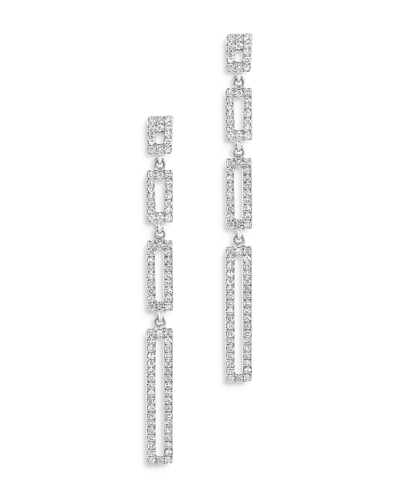 Bloomingdale's Diamond Link Drop Earrings In 14k White Gold, 0.33 Ct. T. W. - Exclusive In White