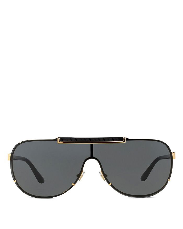Versace Rubber Accessories Silver Reflective Single Frame Aviator Sunglasses in Black for Men - Lyst