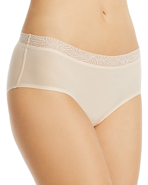 Chantelle Soft Stretch Seamless Hipster Briefs W/ Lace In Nude Blush