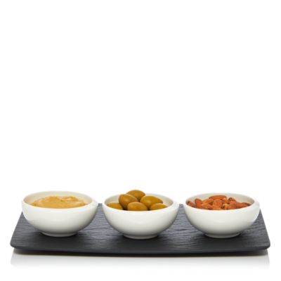 New Moon Dip Bowl & Tray, Set of 4