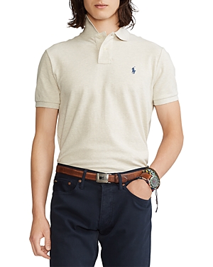 Polo Ralph Lauren Custom Slim Fit Mesh Polo Shirt In American Heather