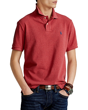 Polo Ralph Lauren Custom Slim Fit Mesh Polo Shirt In Venetian Red Heather