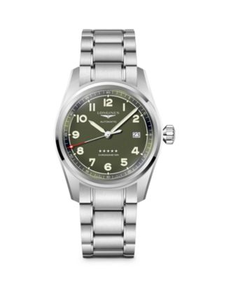 Longines Spirit Green Stainless Steel Watch, 40mm | Bloomingdale's