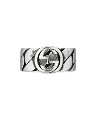 Gucci Sterling Silver Interlocking G Statement Ring