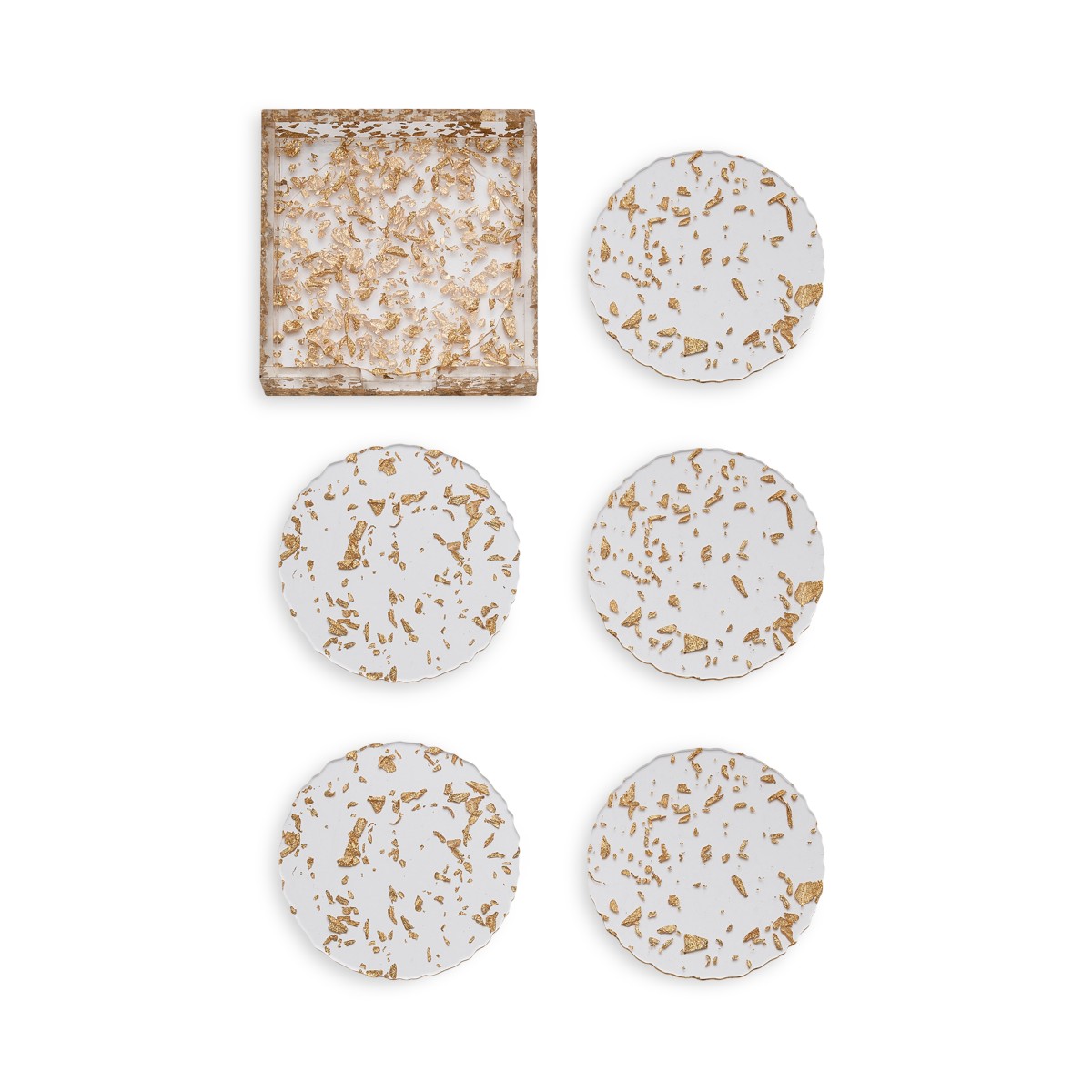 Kim Seybert Stardust Coasters, Set of 6 in Clear/Gold
