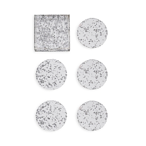 Shop Kim Seybert Stardust Coasters, Set Of 6 In Clear/silver