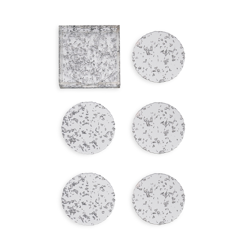 Kim Seybert Stardust Coasters, Set Of 6 In Clear/silver