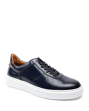 Bruno Magli Men's Falcone Italian Leather Low-top Sneakers In Navy Calf