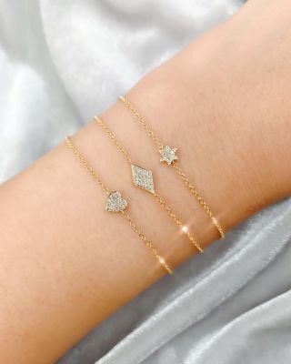 14K Yellow Gold Diamond Heart Bracelet - Exclusive