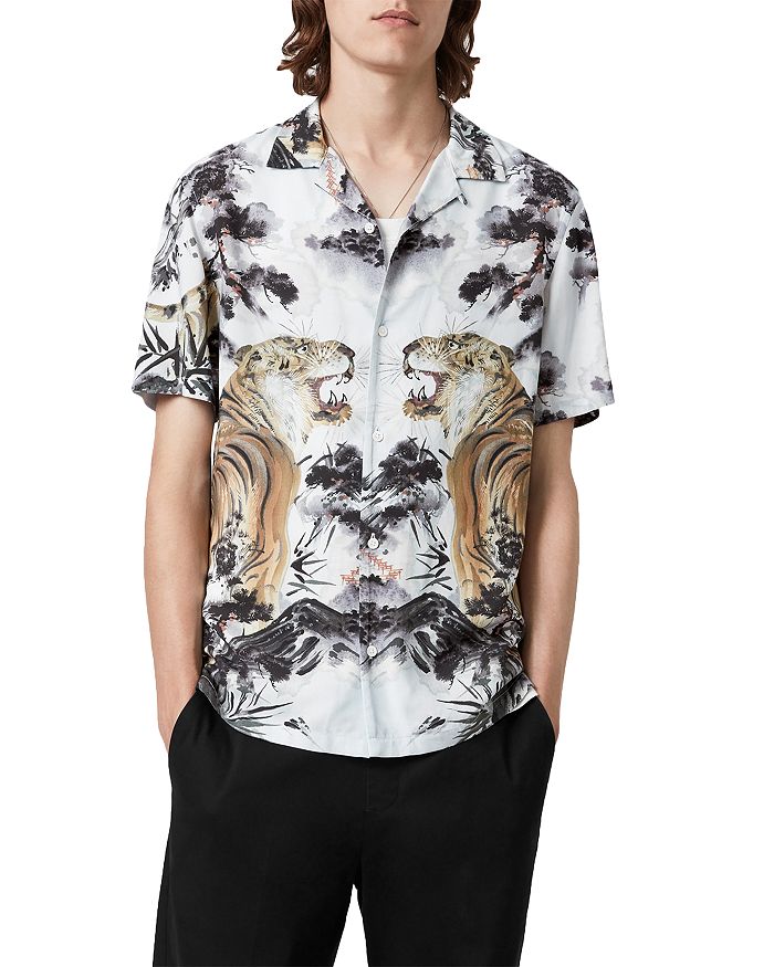 Slim fit camp shirt clearance