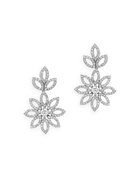 Bloomingdale's - Diamond Flower Drop Earrings in 14K White Gold, 2.0 ct. t.w. - 100% Exclusive