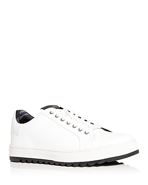 Karl Lagerfeld Men's Leather Low Top Sneakers In White