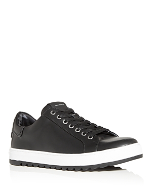 Karl Lagerfeld Recycled Leather Low Top Sneaker In Black