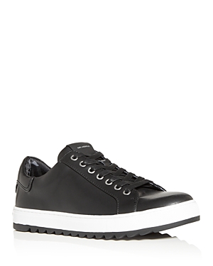 KARL LAGERFELD KARL LAGERFELD MEN'S LEATHER LOW TOP SNEAKERS,LF1S1106