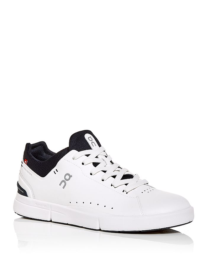 On Men's The Roger Advantage Low Top Sneakers In White | Black