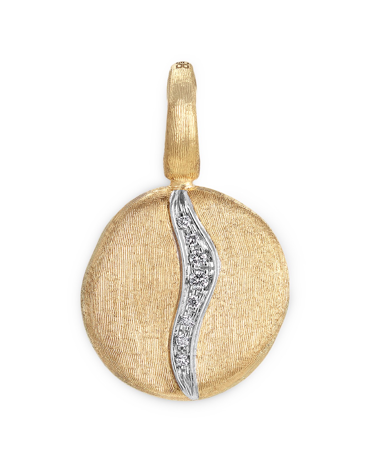 18K White & Yellow Gold Jaipur Diamond Disc Pendant
