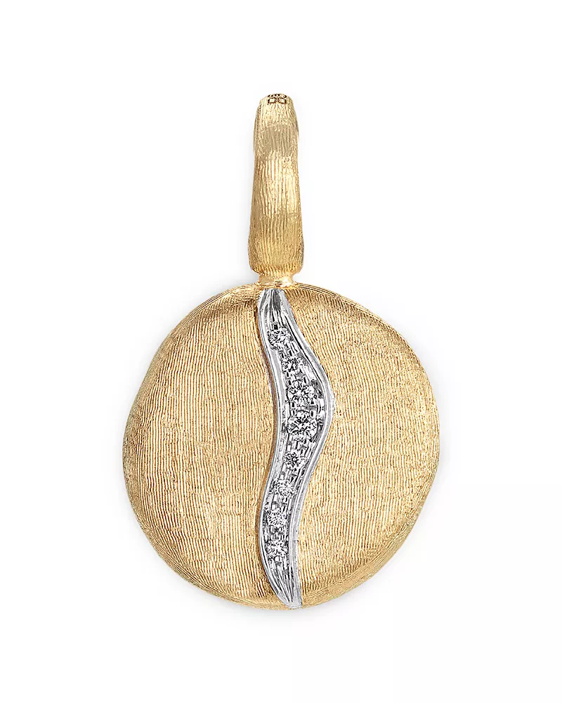 Marco Bicego 18K White & Yellow Gold Jaipur Diamond Disc Pendant