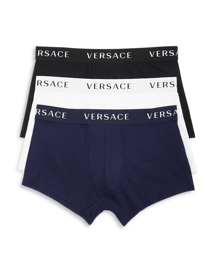 VERSACE JERSEY COTTON STRETCH BOXER BRIEFS, PACK OF 3