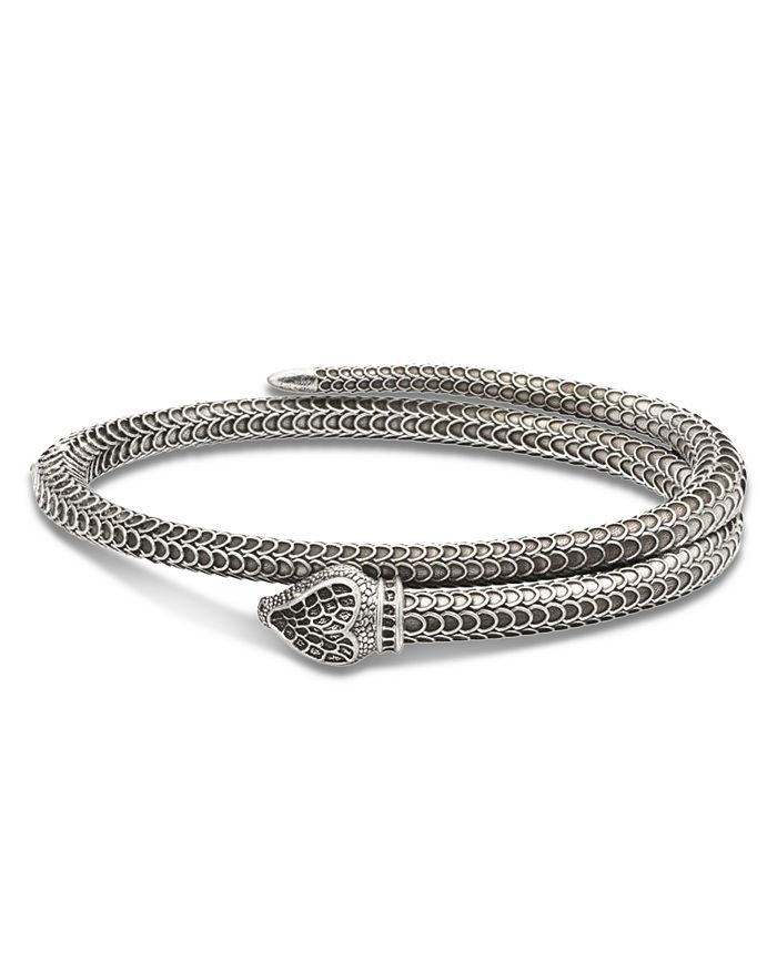 Gucci Sterling Silver Gucci Garden Snake Motif Coil Bangle Bracelet ...