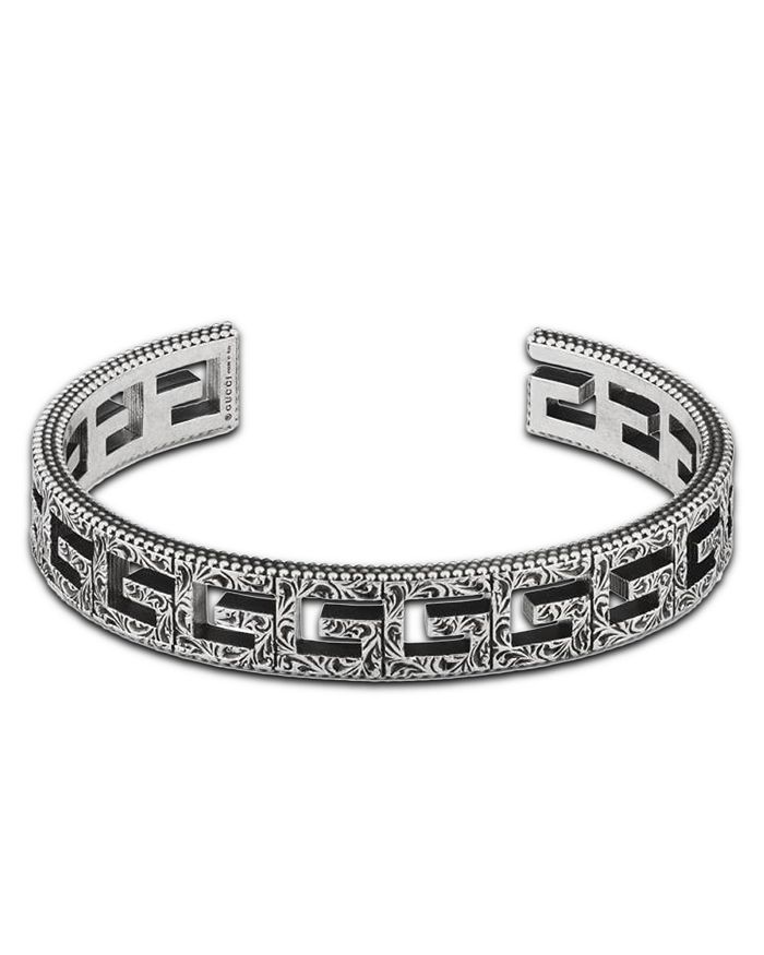 Gucci Sterling Silver G Cube Filigree Cuff Bracelet Bloomingdale s