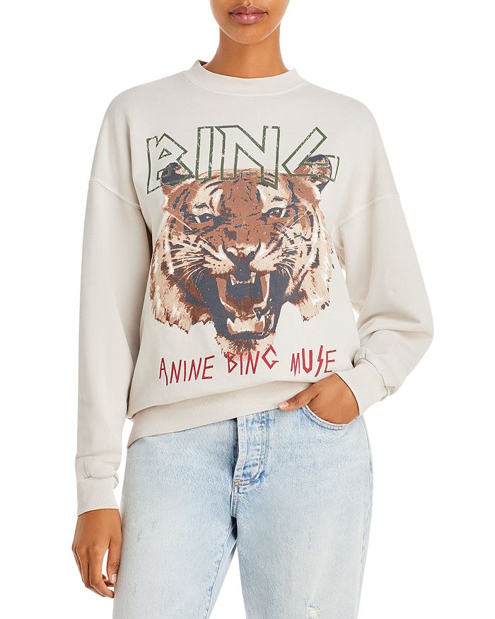Anine Bing Tiger Sweatshirt - Stone