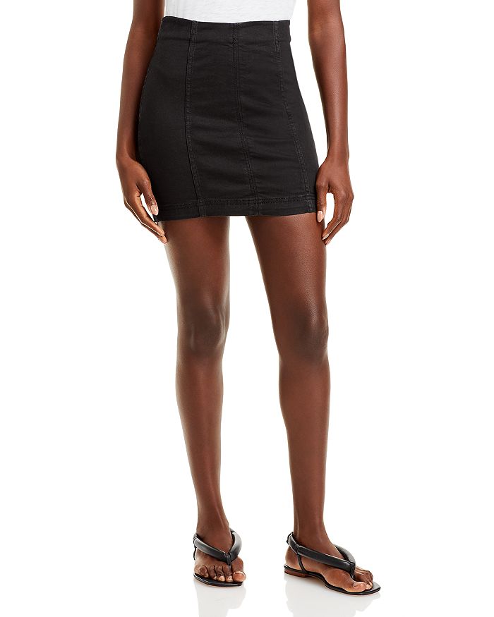 Free People Modern Femme Denim Mini Skirt in Black | Bloomingdale's