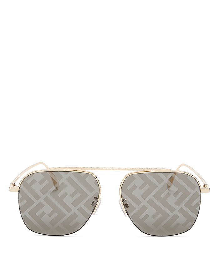 Fendi Aviator Smoke Mirror Sunglasses, 57mm | Bloomingdale's