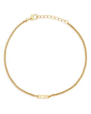 Shop Argento Vivo Hope Curb Chain Bracelet In 14k Gold Plated Sterling Silver