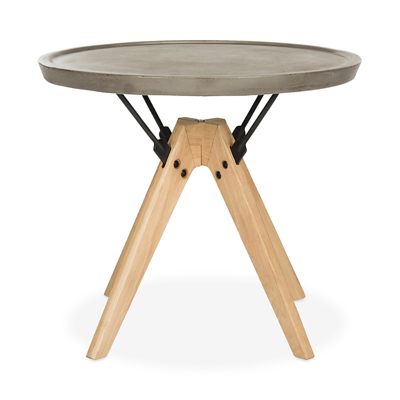Safavieh Farmond Indoor/outdoor Modern Concrete 19.69-inch H Side Table In Dark Gray