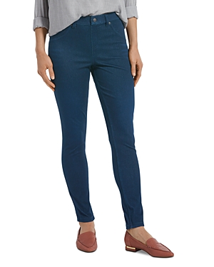 Hue Ultra-soft High-waisted Denim Leggings In Steely Blue Wash