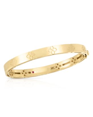 Roberto Coin 18K Yellow Gold Love in Verona Floral Bangle Bracelet ...