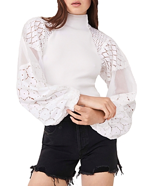 FREE PEOPLE LOVE TOO MUCH LACE SLEEVE TOP,OB1344394