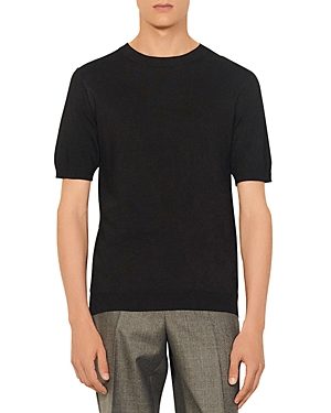 Shop Sandro Pablo Solid Knit Tee In Black