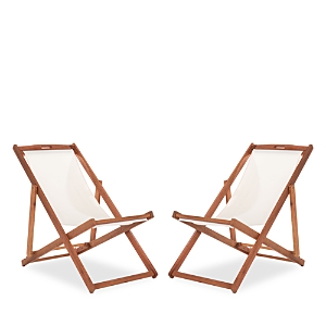 Safavieh Loren Outdoor Sling Chair, Set Of 2 In Natural/beige