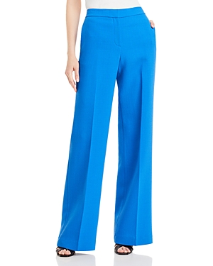 Lafayette 148 Dalton Wide-leg Wool-blend Pants In Ultramarine