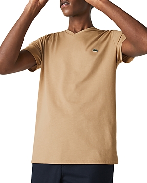 LACOSTE V-NECK PIMA COTTON TEE,TH6710