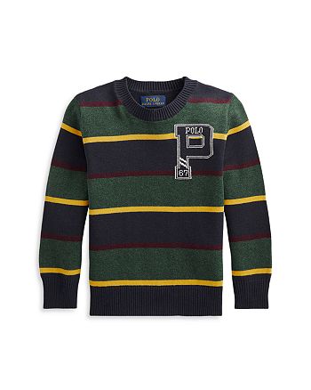 Ralph Lauren Boys' Cotton Striped Collegiate Sweater - Little Kid