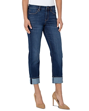 Liverpool Los Angeles Marley Cuffed High Rise Ankle Straight Girlfriend Jeans In Bartlett In Bartlett