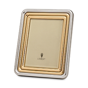 L'objet Concorde Photo Frame, 8" X 10" In Gold/silver