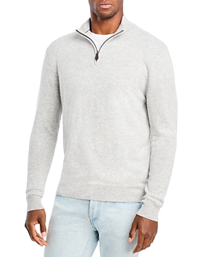 Shop The Men's Store At Bloomingdale's Cashmere Half-zip Sweater - 100% Exclusive In Dove Gray