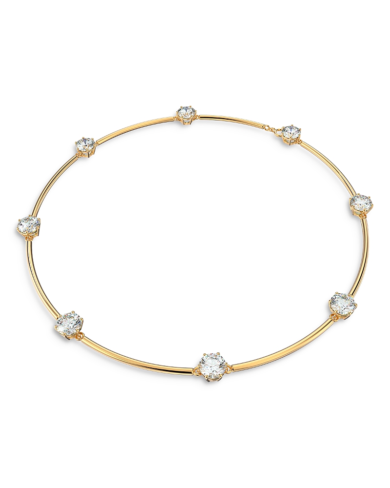 Swarovski Constella Crystal Choker Necklace In Gold Tone, 14.13-16.13 In Gold