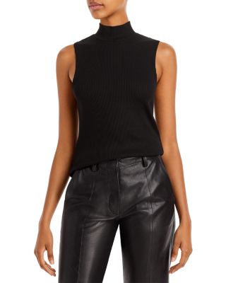 Monrow Ribbed Mock Neck Tank Top 
